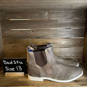 New NIB Mens Bed Stu Vasari Taupe Distressed Suede Ankle Chelsea Boots Size 13 M